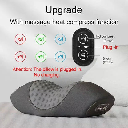 Electric Neck Massage Pillow Heating Vibration Neck Massager Back Cervical Traction Relax Sleeping Memory Foam Spine Support robustandrustic