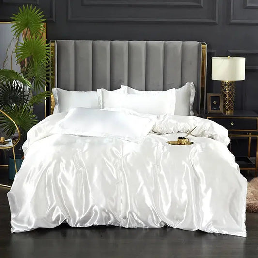 Luxury Satin Serenity 4-Piece Bed Set (Duvet, Sheet, 2x Pillow cases) Limited Stock Available