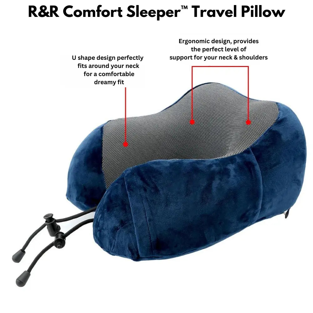 R&R Comfort Sleeper™ Memory foam Travel Pillow Limited Stock Available