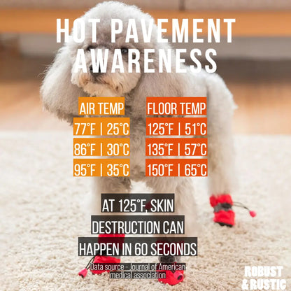 R&R™ HOT pavement boots Paws are sensitive & burn at temps over 30°C